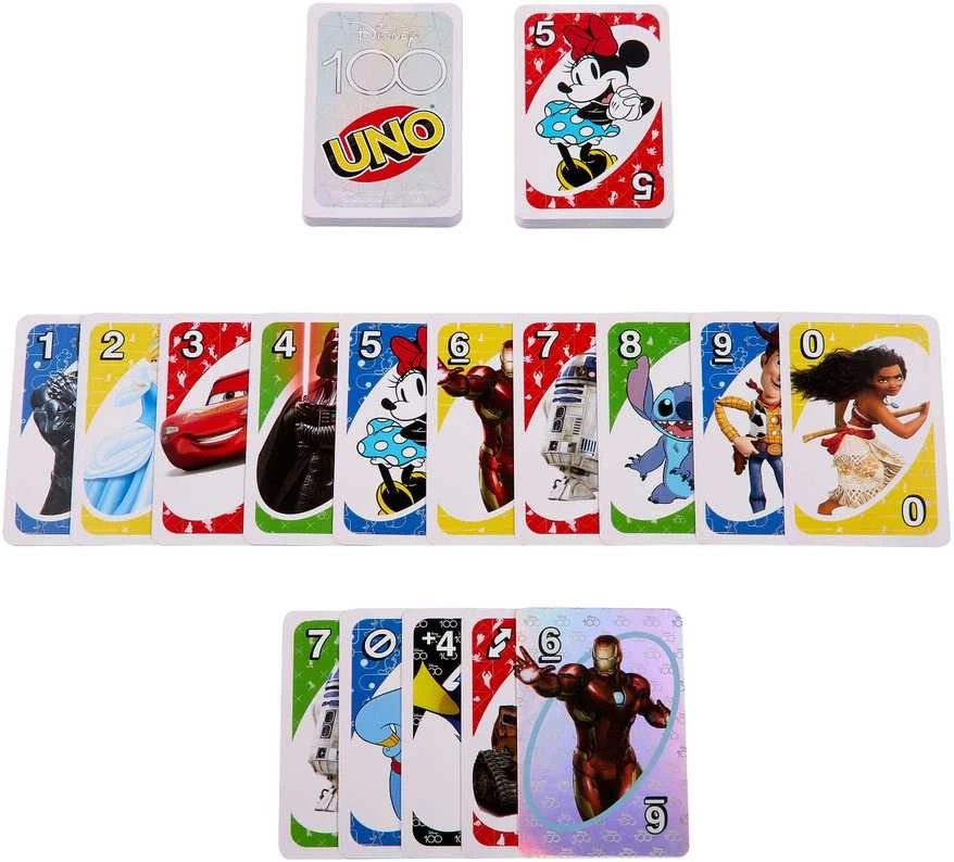Mattel UNO kortos, skirtos DISNEY100-mečio jubiliejuim (HPW21)