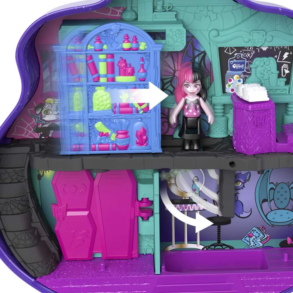 Mattel POLLY POCKET MONSTER HIGH tematikos pramogų rinkinys (HVV58)