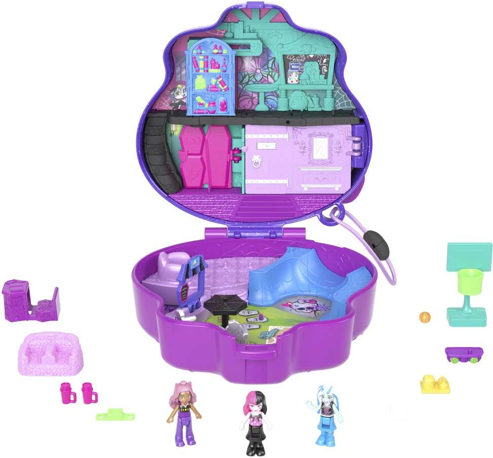 Mattel POLLY POCKET MONSTER HIGH tematikos pramogų rinkinys (HVV58)