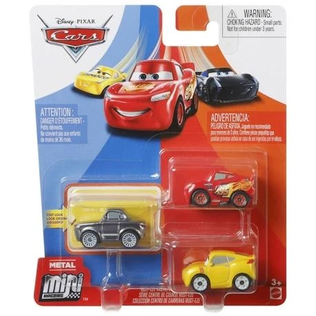 Mattel CARS 3 automodelių rinkinys Mini Lenktynininkai, 3vnt., GKG01