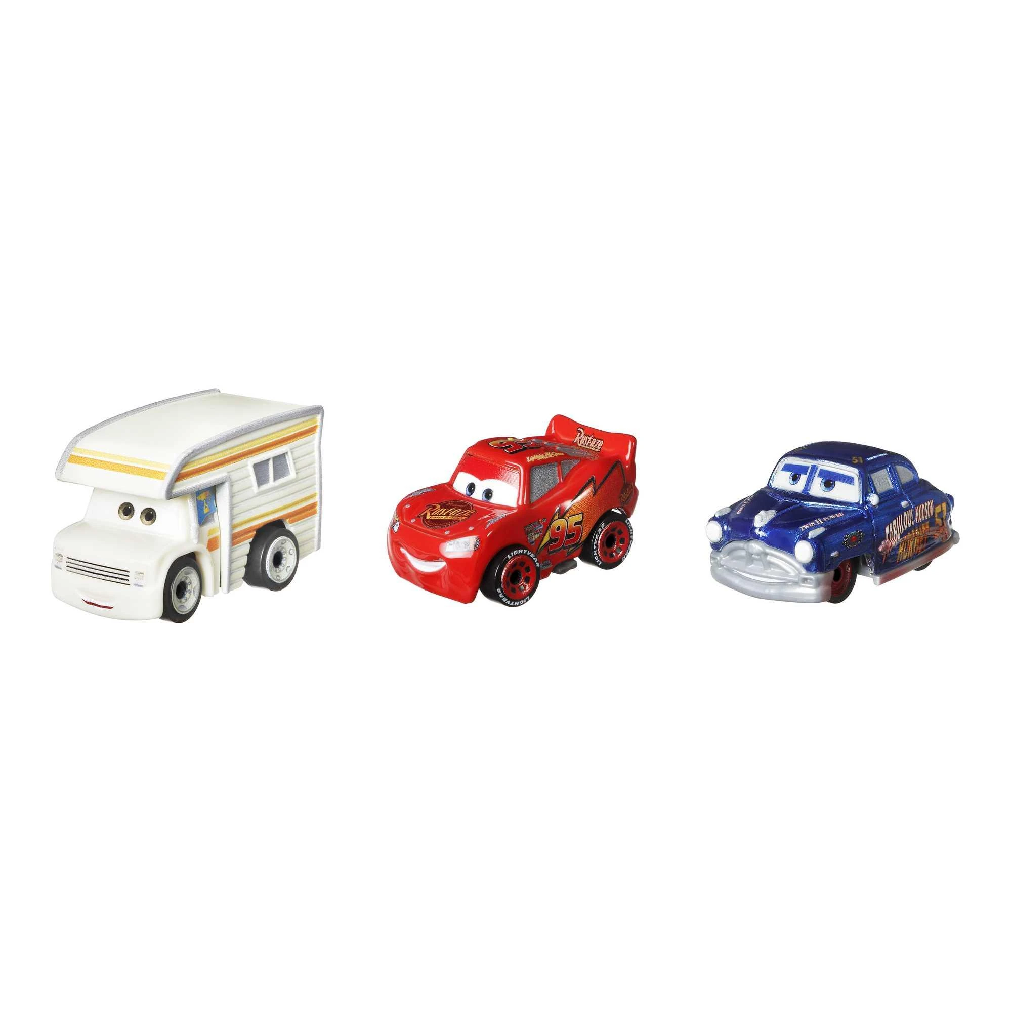 Mattel CARS 3 automodelių rinkinys Mini Lenktynininkai, 3vnt., GKG01