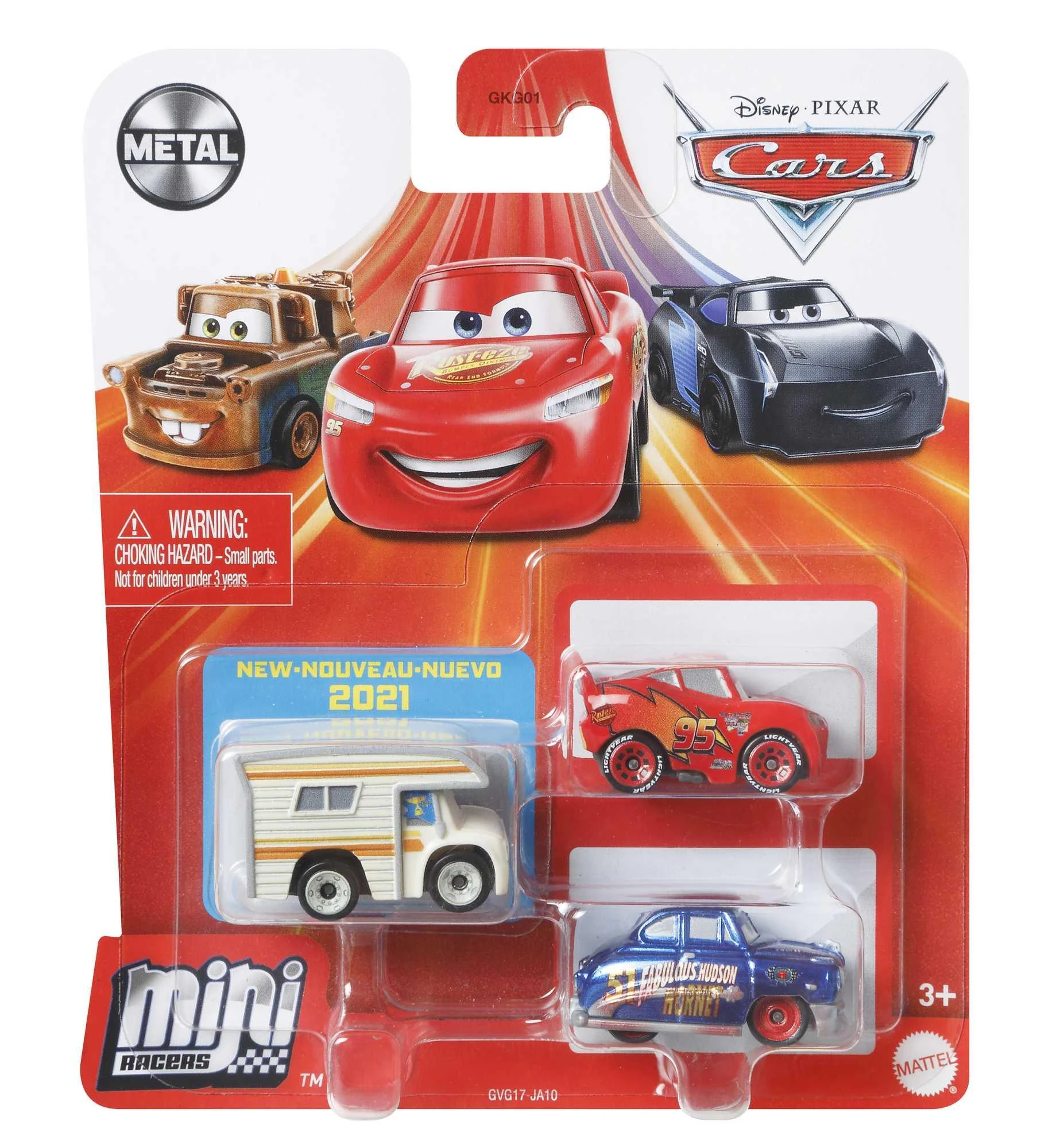 Mattel CARS 3 automodelių rinkinys Mini Lenktynininkai, 3vnt., GKG01