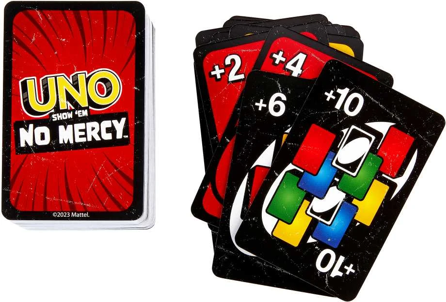 Mattel UNO Show 'Em No Mercy kortų žaidimas aprašymas - Prekės nuotrauka