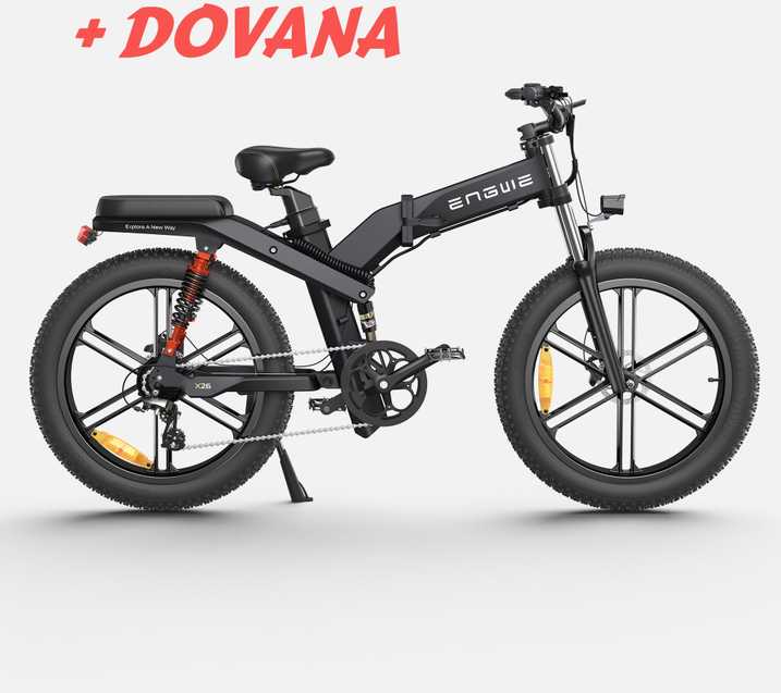 Dviratis 26" elektrinis Engwe X26 dviguba baterija juodas