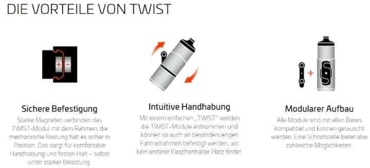 Gertuvė Fidlock TWIST single bottle 450 juoda permatoma