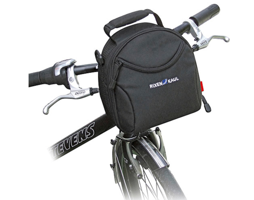 Krepšys ant dviračio vairo KLICKfix Smile juodas 200*120*210mm 3,5L