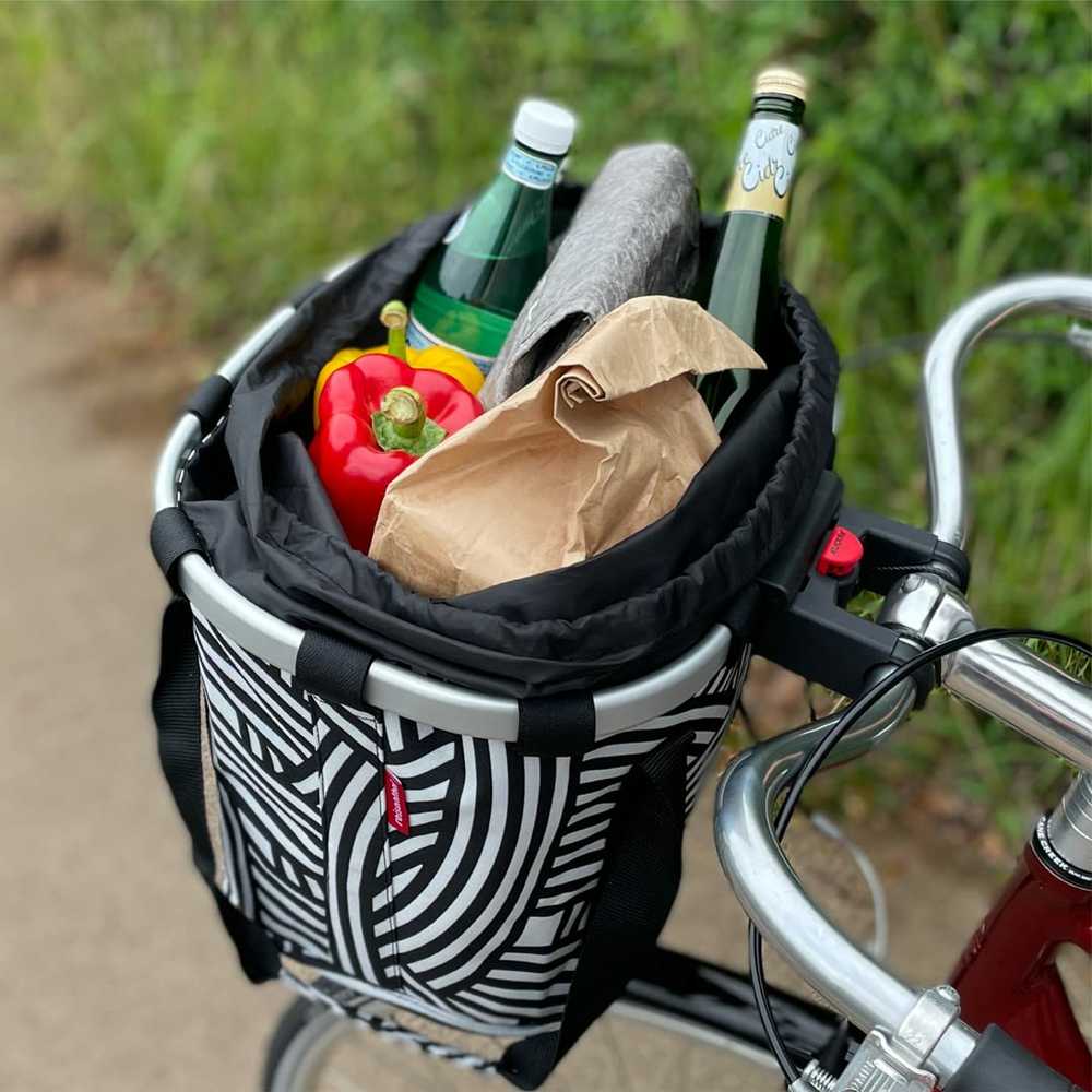 Kita Krepšys ant vairo Bikebasket juodas su spalvotais taškais 350x280x260 mm 15L
