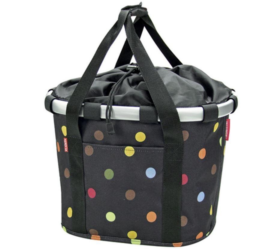 Kita Krepšys ant vairo Bikebasket juodas su spalvotais taškais 350x280x260 mm 15L