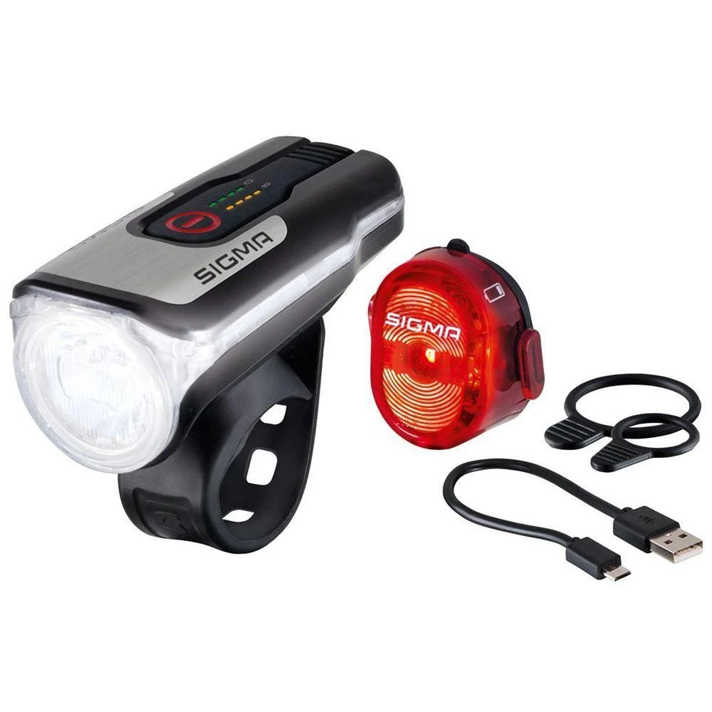 SIGMA AURA 80 USB priekinis žibintas + NUGGET II galinis žibintas