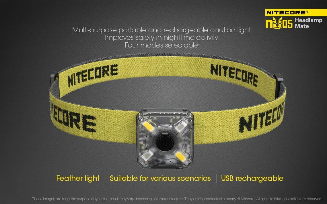 Šalmo žibintas Nitecore NU05 KIT 35 lum