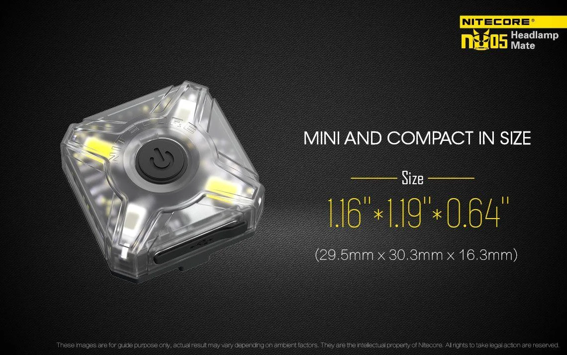 Šalmo žibintas Nitecore NU05 KIT 35 lum
