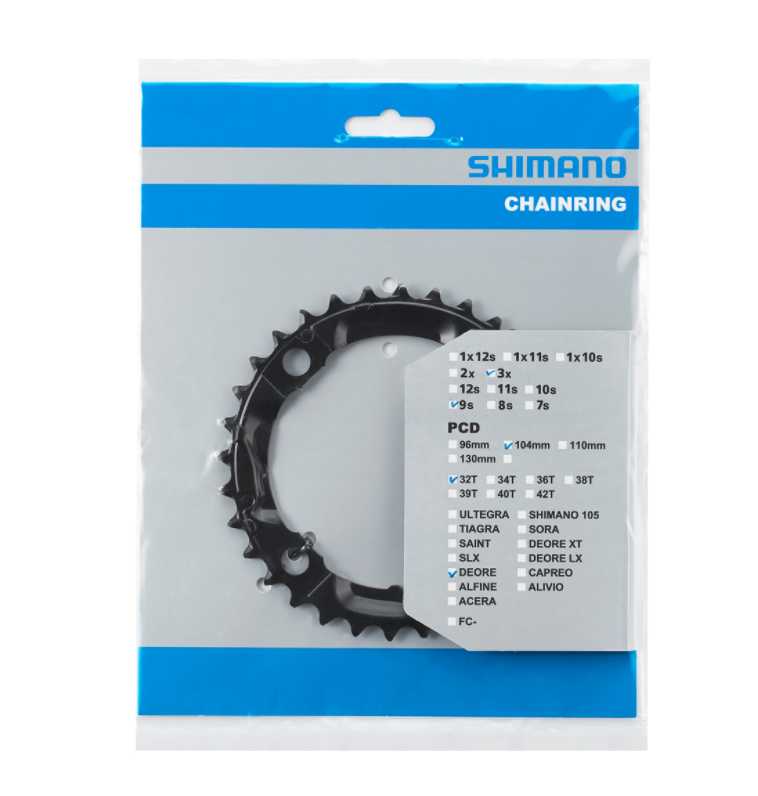 Žvaigždė Shimano 32T Juodas Deore FC-M590