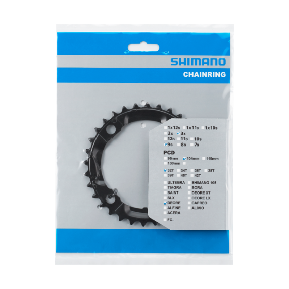 Žvaigždė Shimano 32T Juodas Deore FC-M590
