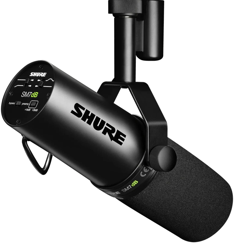 Shure | Dinaminis vokalinis mikrofonas su įmontuotu pirminiu stiprintuvu | SM7DB | Juodas