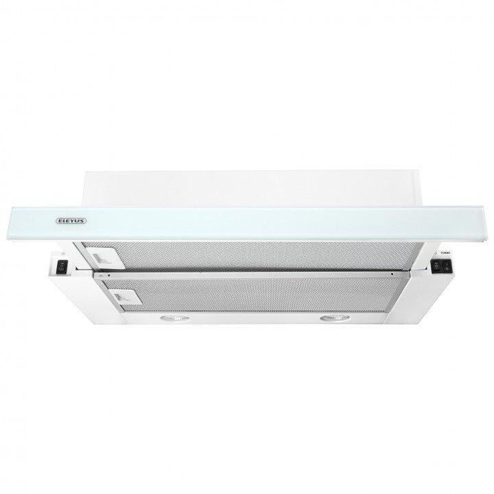 Gartraukis Eleyus Hood TLS L 14 200 60 WH+WH (Storm G 960 LED SMD 60 WH) Telescopic, Energy efficiency class D, Plotis 60 cm, 566 m³/h, Mechanical control, LED, Baltas/Baltas glass