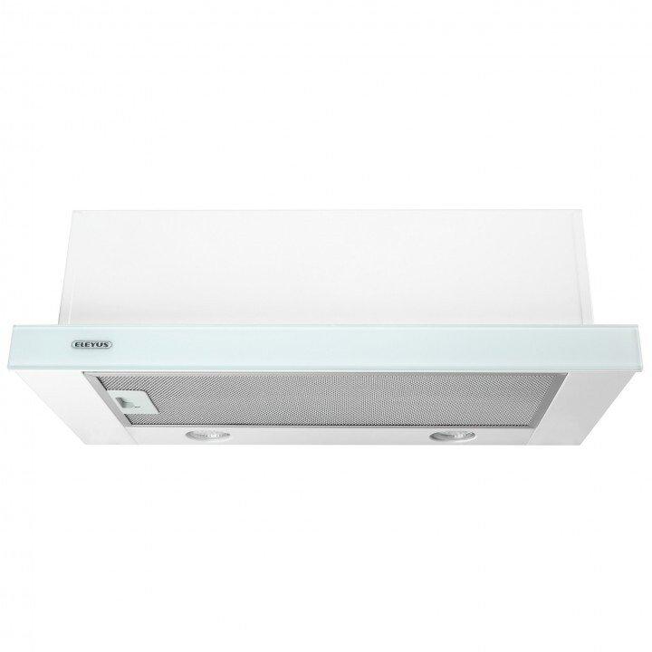 Gartraukis Eleyus Hood TLS L 14 200 60 WH+WH (Storm G 960 LED SMD 60 WH) Telescopic, Energy efficiency class D, Plotis 60 cm, 566 m³/h, Mechanical control, LED, Baltas/Baltas glass