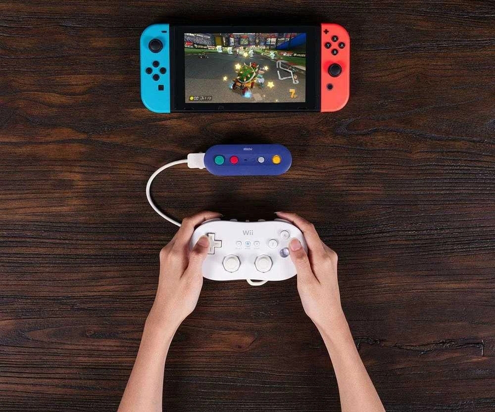 Gamecube 8BitDo GBros. belaidis adapteris Nintendo Switch konsolei