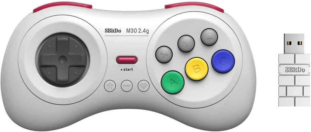 8BitDo M30 2.4G belaidis valdiklis (baltas)