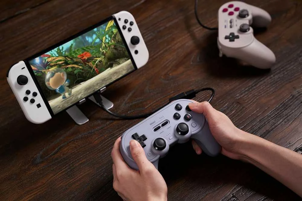 Gamepad 8Bitdo Pro 2, pilka