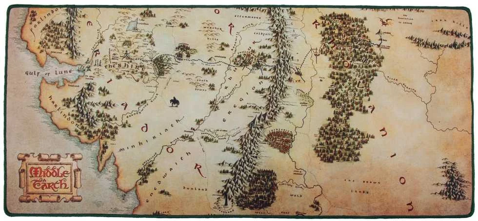 Distrineo Sas Distrineo The Lord of the Rings - Pelės kilimėlis - Middle-earth Map | 80 x 35 x 0.3 cm