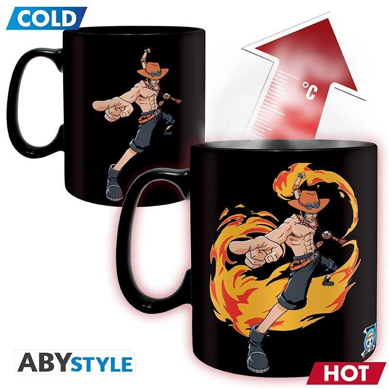 ABYstyle ONE PIECE Puodelis - Luffy & Ace | Reaguojantis į karštį 460 ml