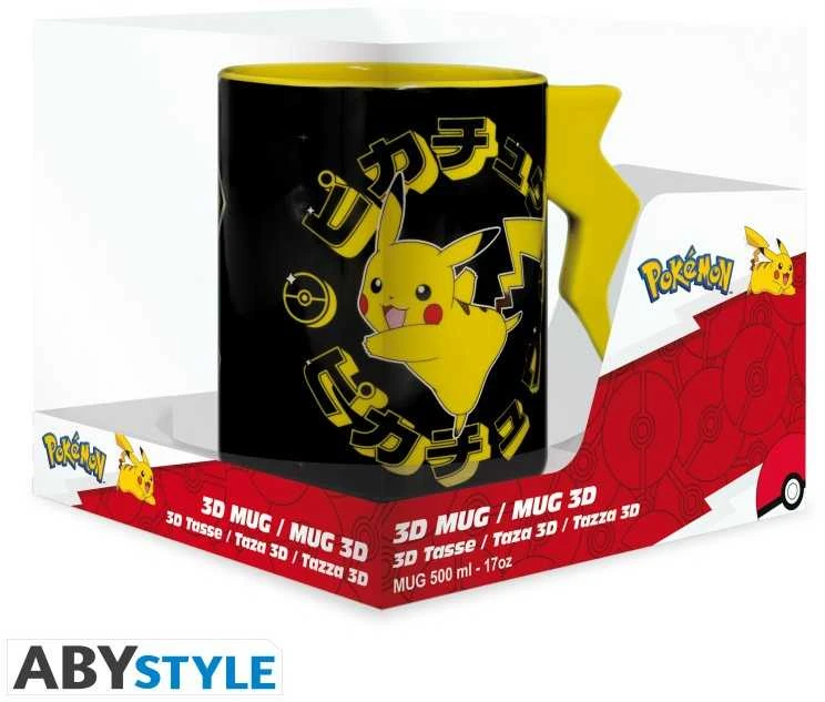 Gertuvė Abysse ABYstyle POKEMON Puodelis 3D Rankena Pikachu - lightening bolt | 460 ml