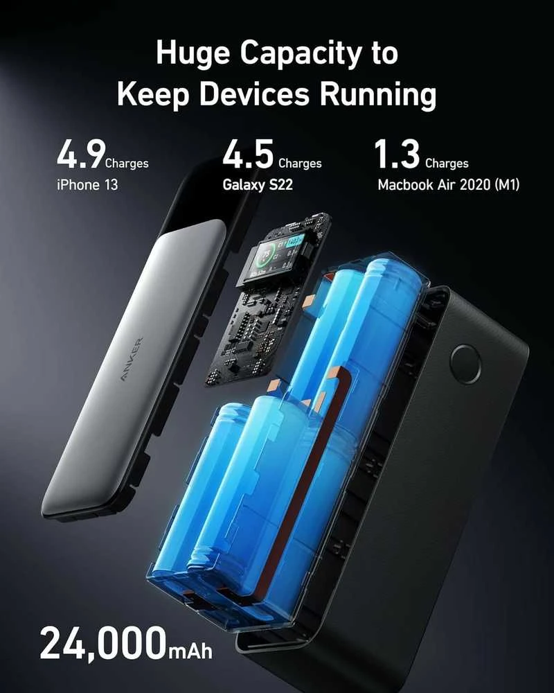 Anker 737 24000 mAh nešiojama baterija (PowerCore 24k) 140 W