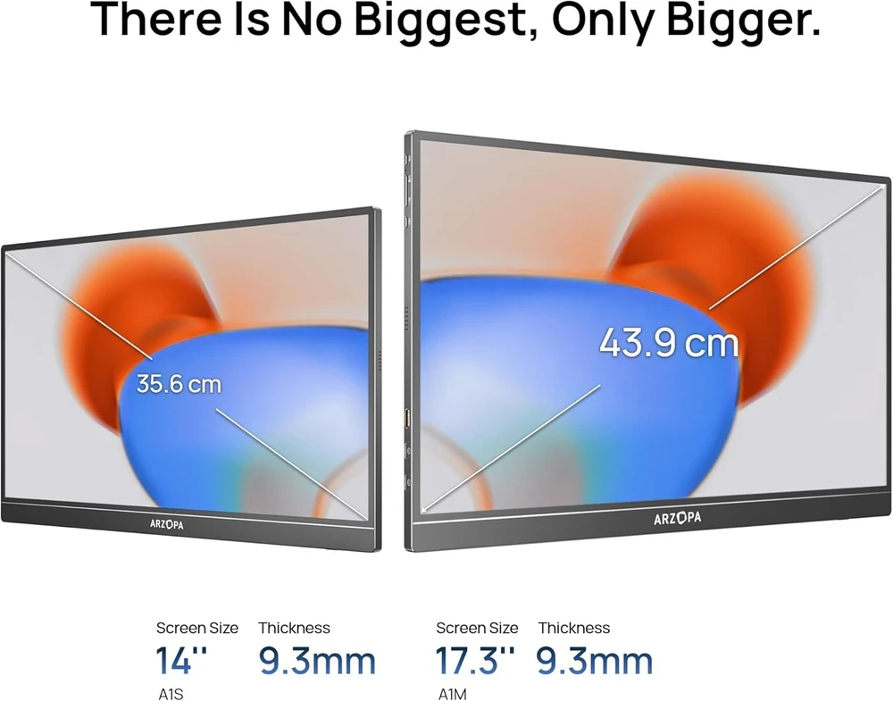 ARZOPA A1M nešiojamas monitorius 17.3'' 1080p PS5 / XBOX / Switch / PC