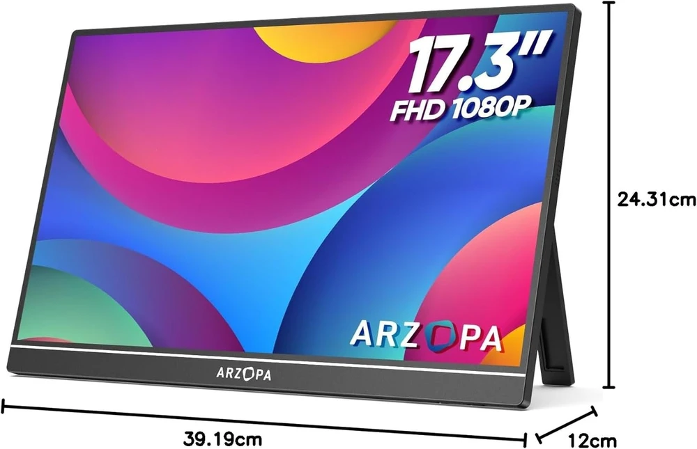 ARZOPA A1M nešiojamas monitorius 17.3'' 1080p PS5 / XBOX / Switch / PC