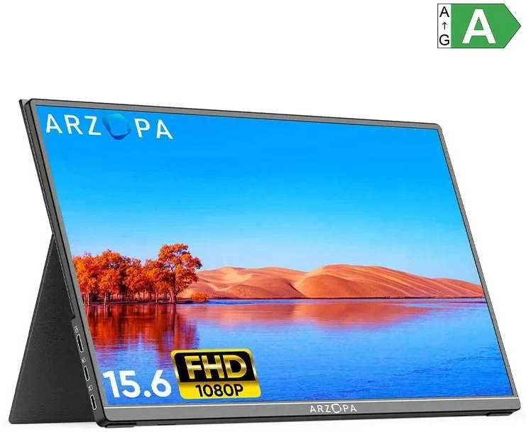ARZOPA A1T nešiojamas monitorius 15.6'' 1080p PS5 / XBOX / Switch / PC