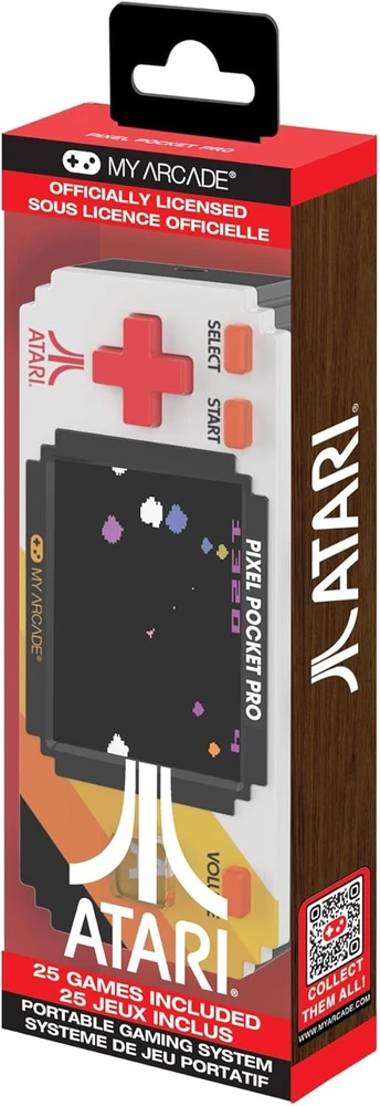 My Arcade Atari Pixel Pocket Pro nešiojama žaidimų konsolė (25 žaidimų)