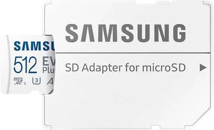 Atminties kortelė Samsung Micro SD Card EVO PLUS 512 GB Micro SDXC Flash atminties klasė 10 SD adapter/Baltos spalvos