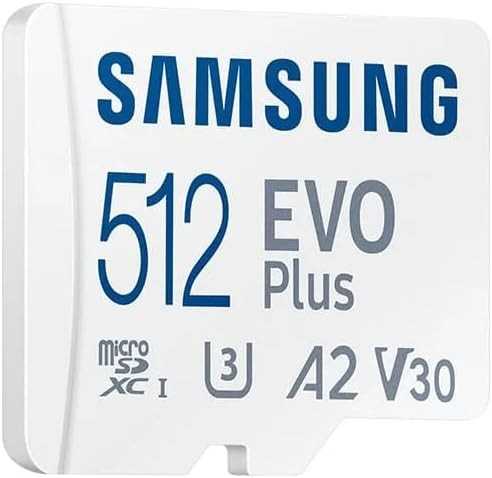 Atminties kortelė Samsung Micro SD Card EVO PLUS 512 GB Micro SDXC Flash atminties klasė 10 SD adapter/Baltos spalvos