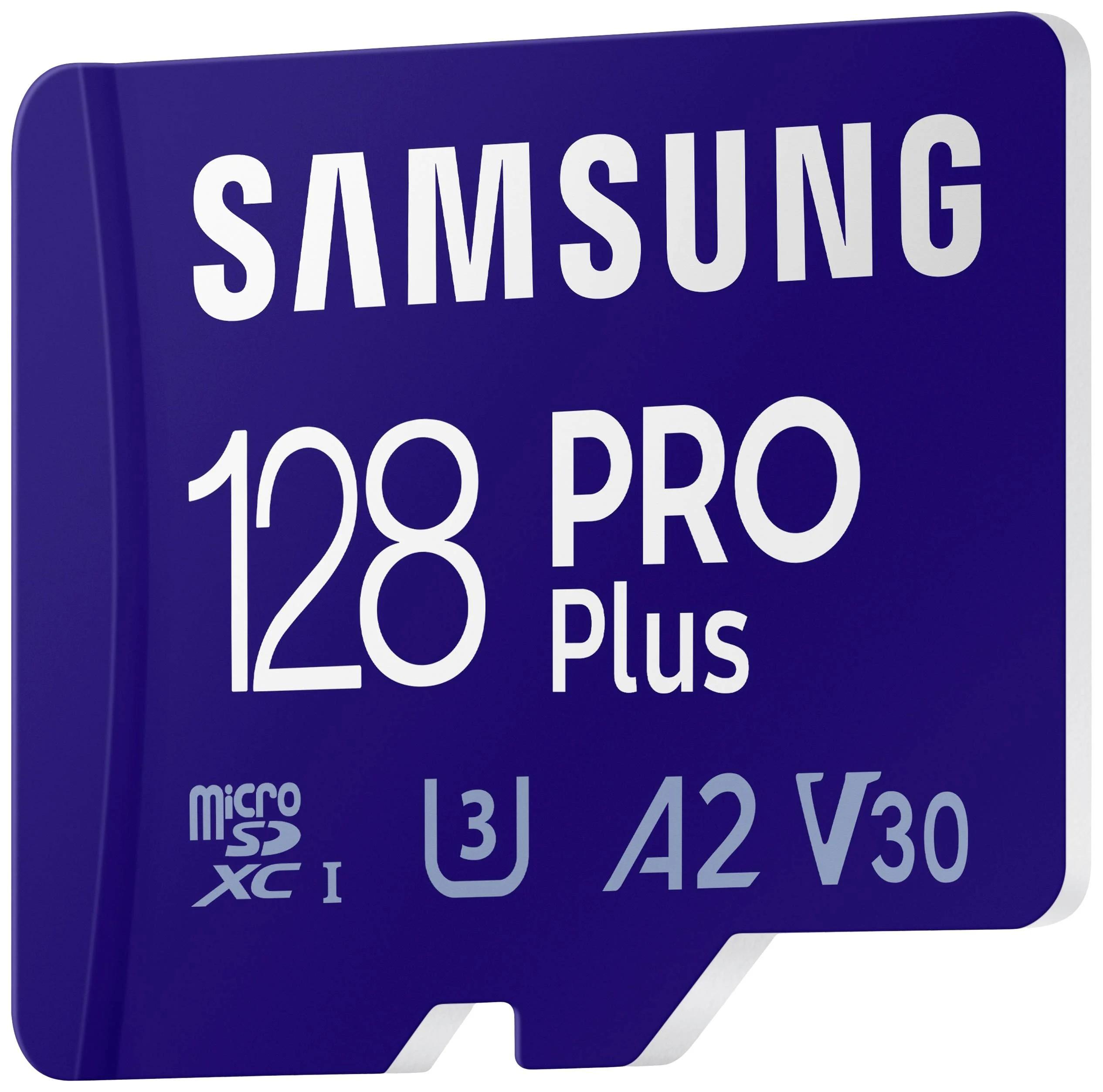 Atminties kortelė Samsung PRO Plus microSD 128 GB (2021), Mėlynos spalvos