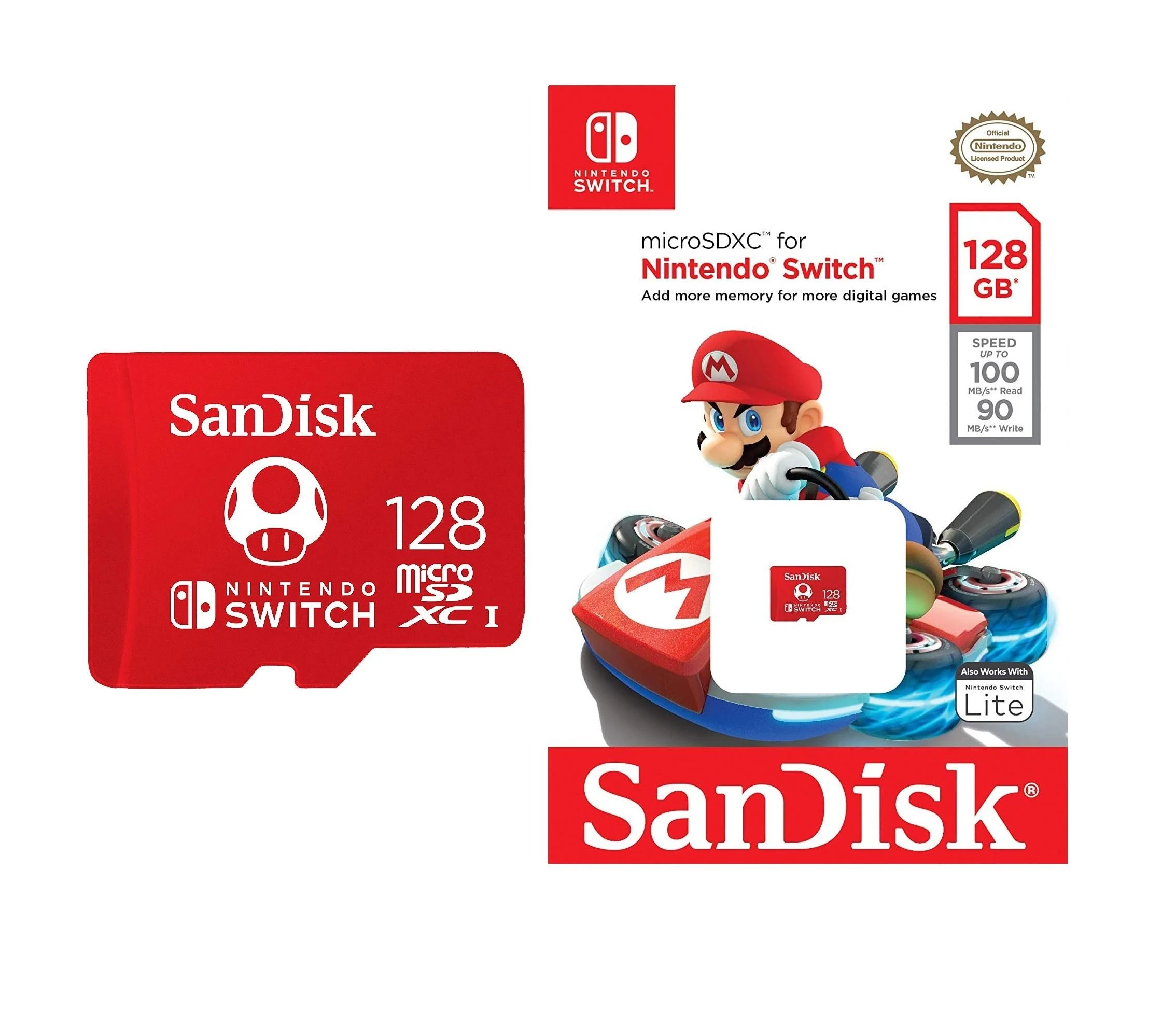 SanDisk Atminties kortelė Nintendo Switch™ konsolėms, microSDXC 128GB 100/90 MB/s (SDSQXAO-128G-GN3ZN)