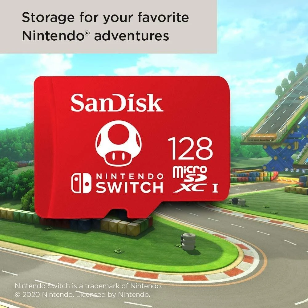 SanDisk Atminties kortelė Nintendo Switch™ konsolėms, microSDXC 128GB 100/90 MB/s (SDSQXAO-128G-GN3ZN)