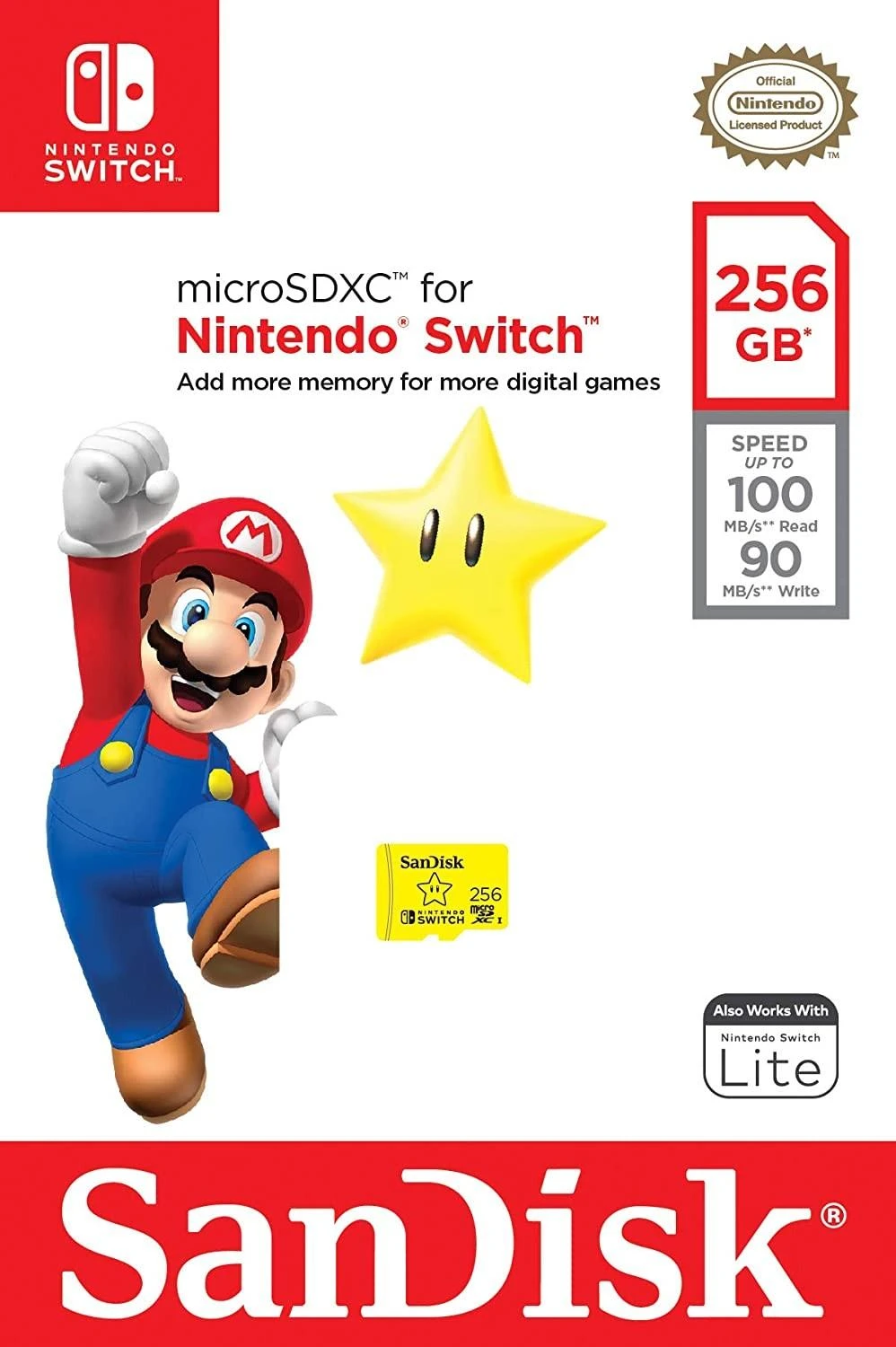 Atminties kortelė SanDisk Nintendo Switch microSDXC 256GB 100/90 MB/s A1 UHS-I