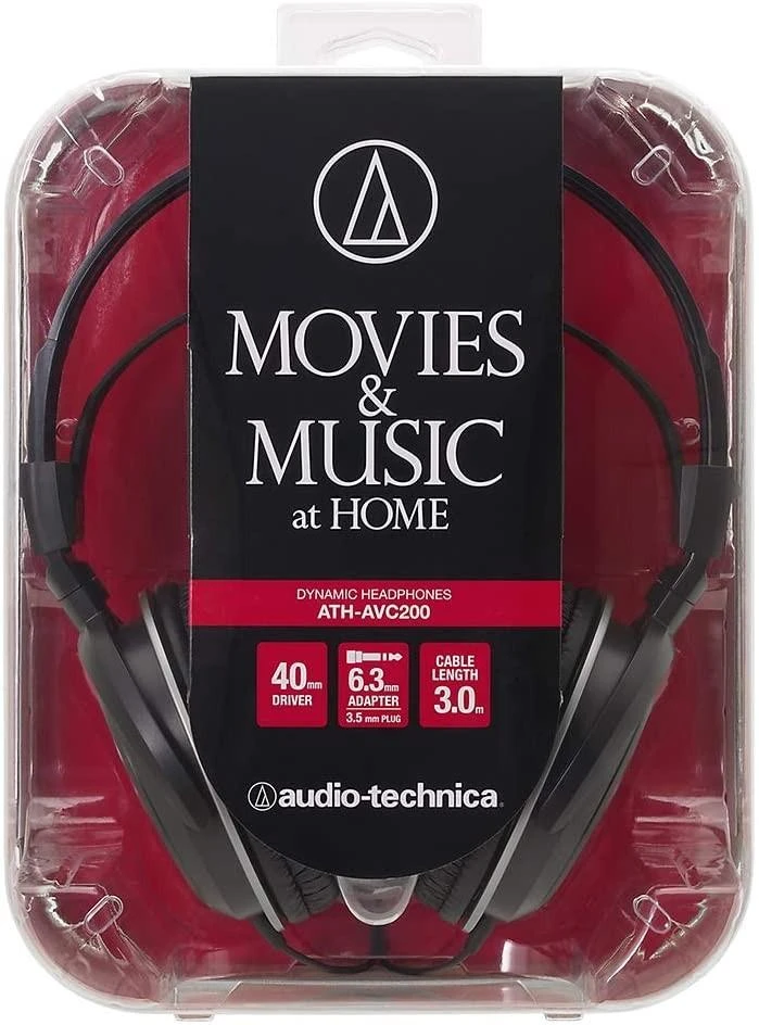 Audio-Technica ATH-AVC200 laidinės ausinės, 3,5 mm, Juodos spalvos