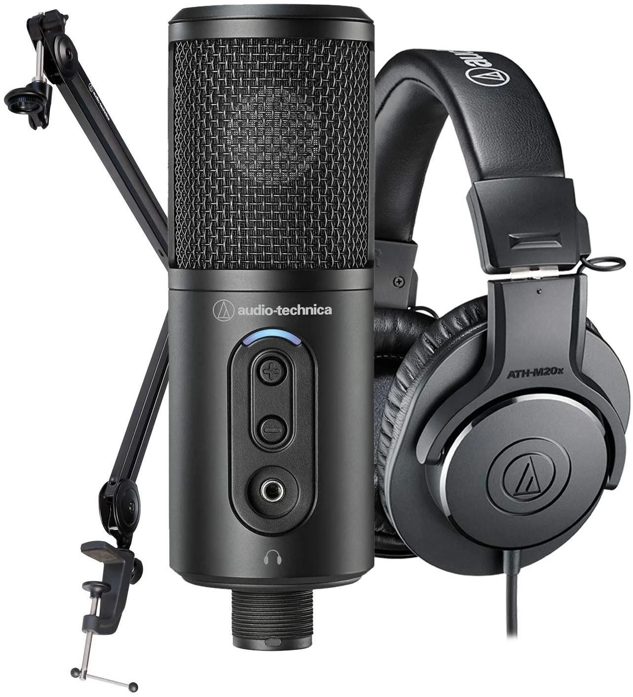 Audio-Technica CREATOR PACK ATR2500x-USB + ATH-M20x Komplektas: Mikrofonas + Ausinės + Laikiklis