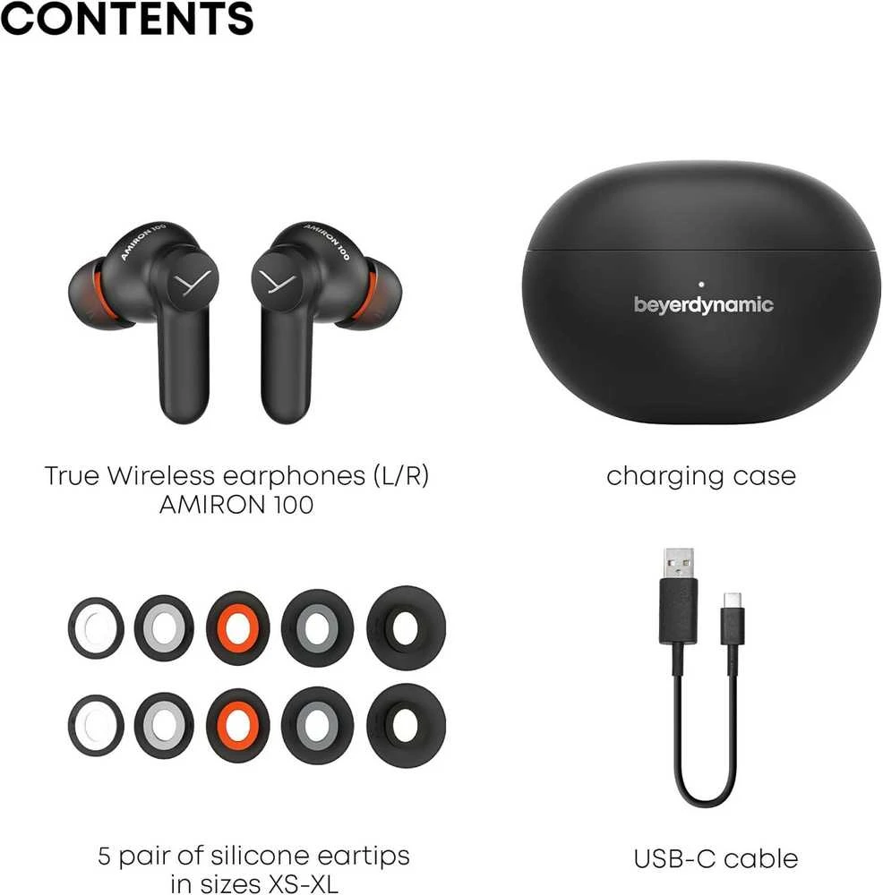 Beyerdynamic AMIRON 100 Belaidžiai ausinukai su įmontuotu mikrofonu | ANC | Juoda