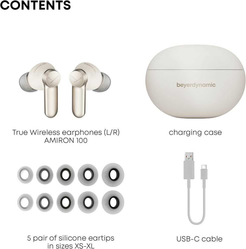 Beyerdynamic Amiron 100 belaidės ANC ausinės, Kreminės spalvos