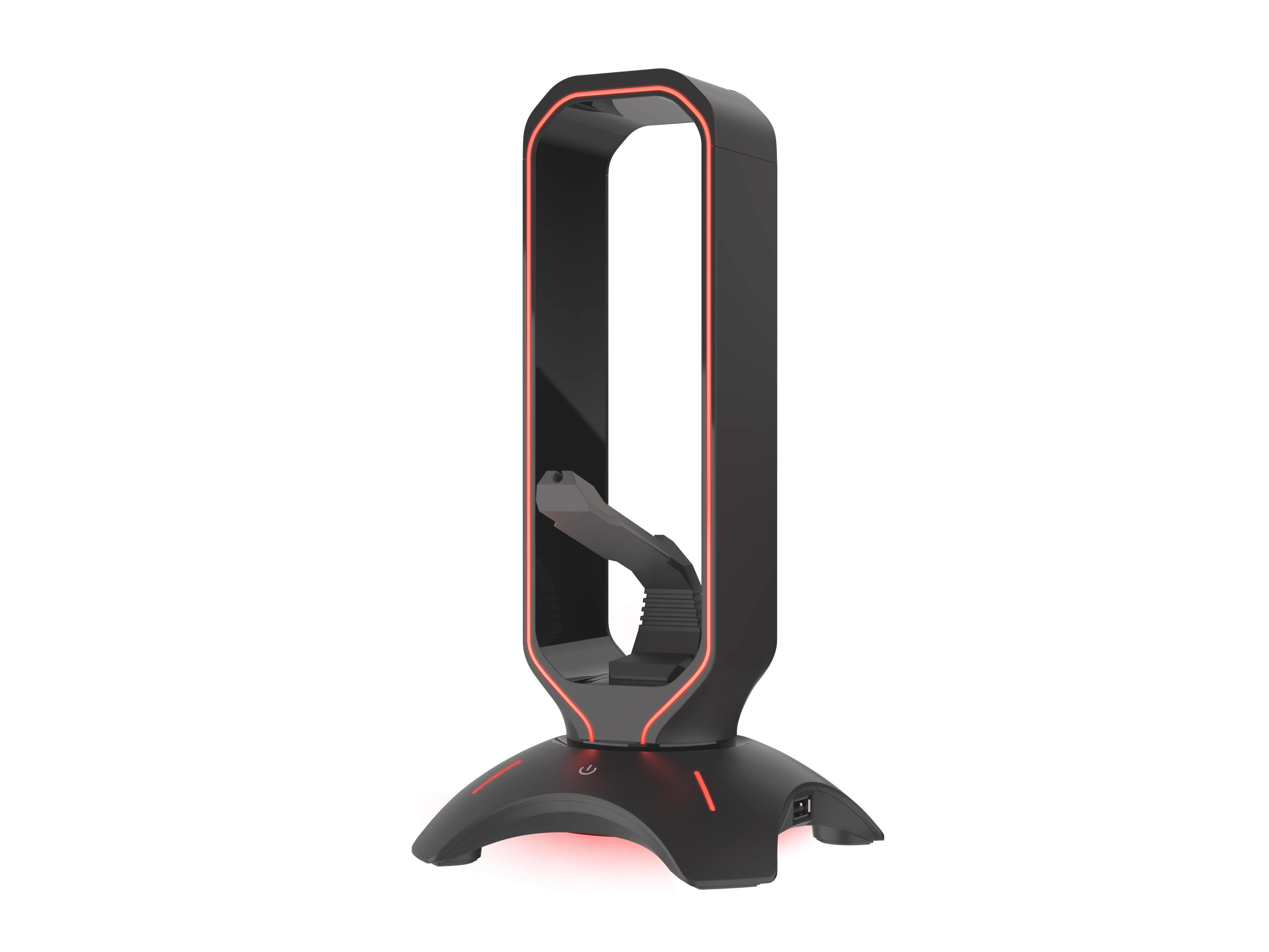 Ausinių stovas su pelės laido laikikliu Genesis Vanad 500 RGB, su pašvietimu, su USB šakotuvu, Juodas