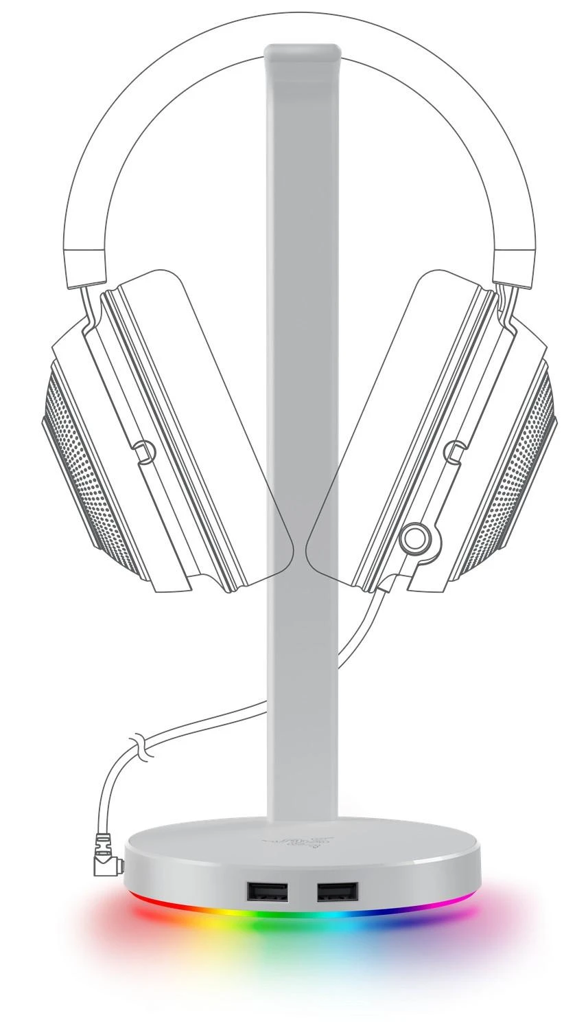 Ausinių stovas Razer Base Station V2 Chroma Quartz Edition, Baltas