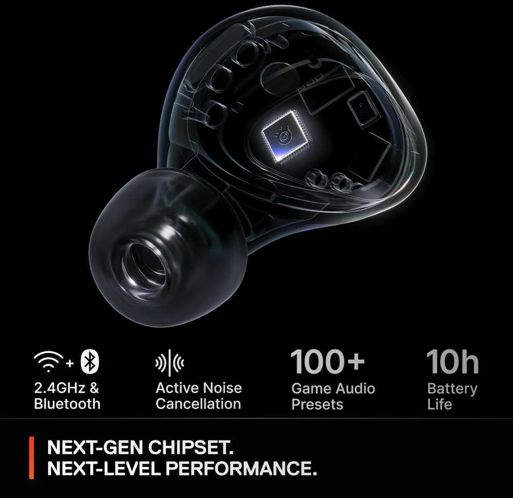 SteelSeries Arctis GameBuds žaidimų ausinės, skirtos PS, Juodos