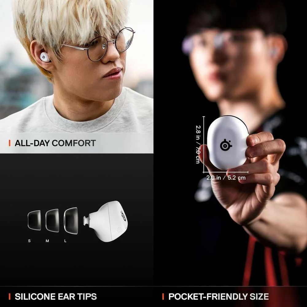 SteelSeries Arctis GameBuds belaidės ausinės skirtos PC/PS, Baltos