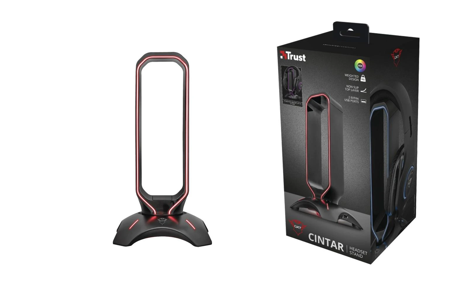 Ausinių stovas Trust GXT 265 Cintar RGB, 23647