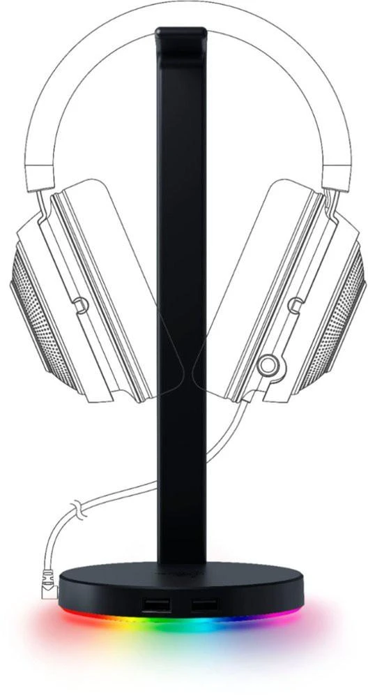 Ausinių stovas Razer Base Station V2 Chroma Quartz Edition, Juodas