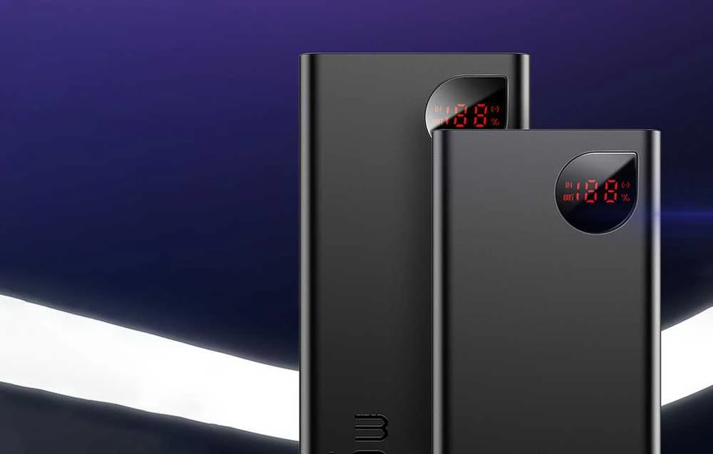 LiPo išorinis akumuliatorius (Powerbank) 20000mAh 22.5W su PD3.0 QC3.0 2xUSB + USB C ADAMAN Metal juodas BASEUS
