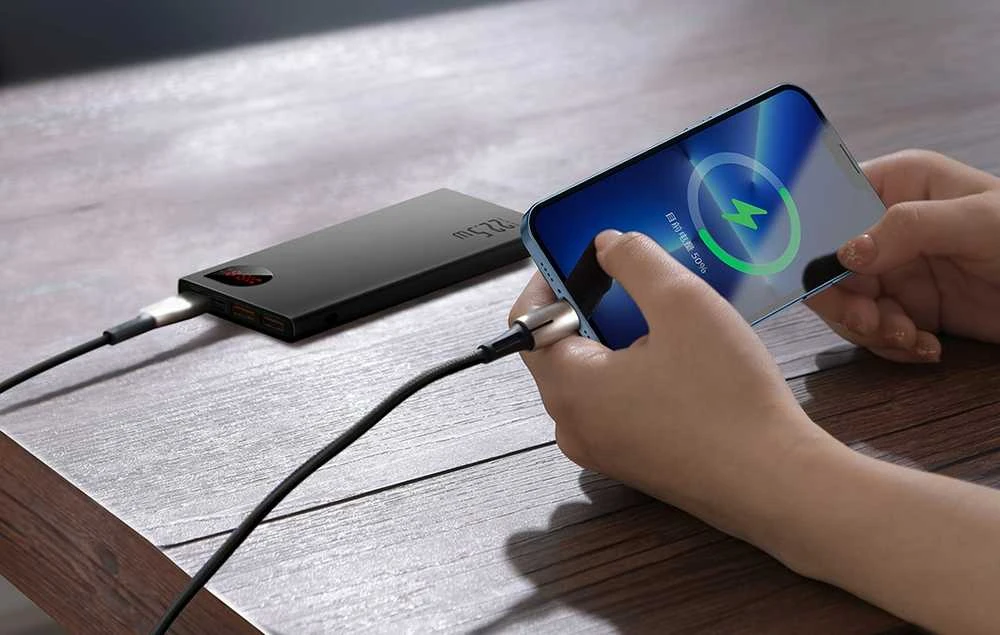 LiPo išorinis akumuliatorius (Powerbank) 20000mAh 22.5W su PD3.0 QC3.0 2xUSB + USB C ADAMAN Metal juodas BASEUS