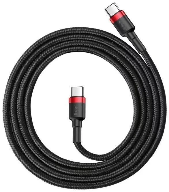 Baseus Cafule PD2.0 100W blykstė įkrovimo USB-C kabelis 20V 5A 2m - Raudonas / Juodas